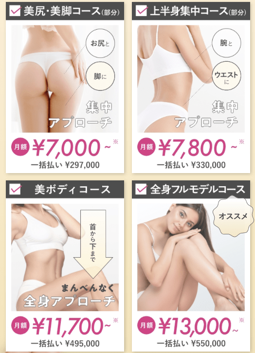 表参道メディカルクリニック、医療ダイエットの料金プラン